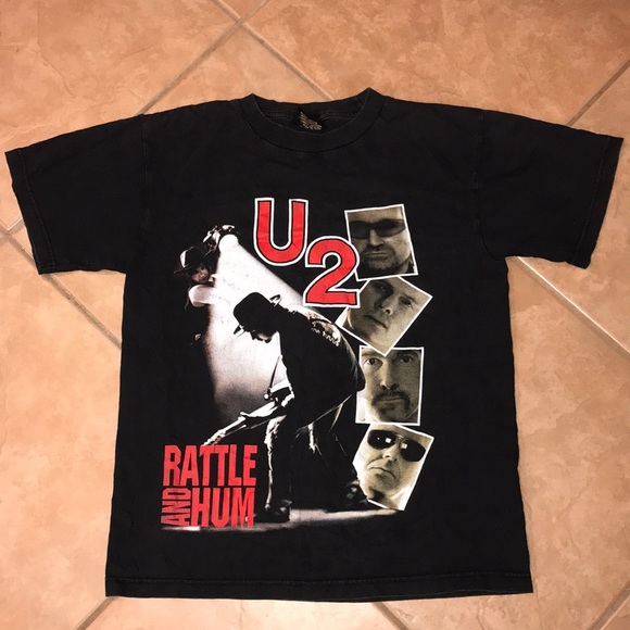 Tops - U2 Rattle and Hum Concert Tour shirt size M 1988